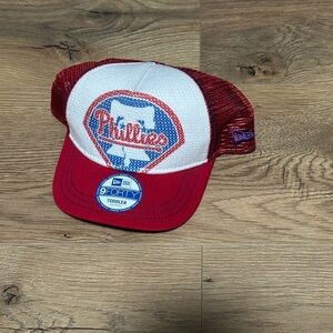 New Era Red and White Phillies Kids Hat